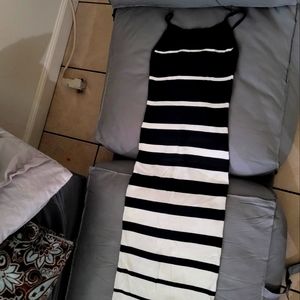 Long Black and white Knit dress
